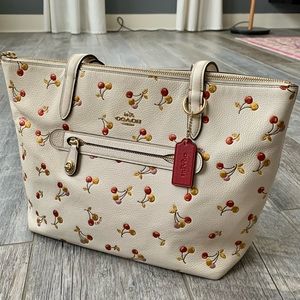 COACH Cherries Print Taylor Small Tote